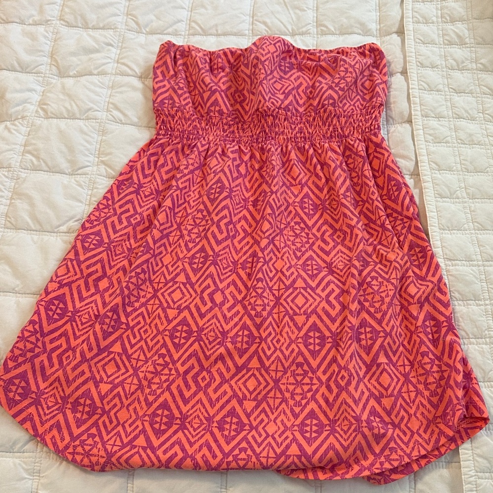 Empyre Pink and Orange Geometric Dress